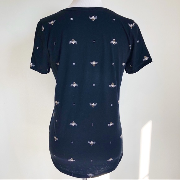 Sonoma Women’s Black Tee Bumble Bee Print Cotton, size Small - Picture 4 of 16